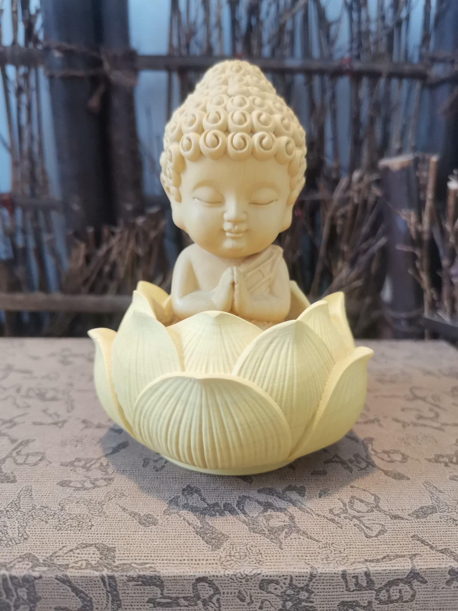 Amazon｜釈迦牟尼仏蓮華座 ベビー仏 ツゲ製 木彫り仏像 臨済宗 浄土宗